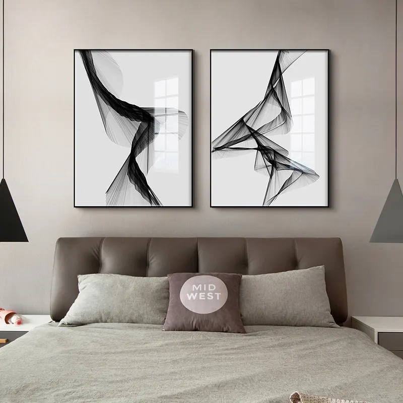 Abstract Canvas Painting Wall Art Modern Prints Black Picture Artwork Contemporary Wall Art Bedroom Living Room Bathroom Office
