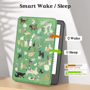 Tùy chỉnh in thăng hoa PU da rõ ràng trường hợp tự động ngủ Wake <span class=keywords><strong>TPU</strong></span> Kindle PaperWhite Bìa Trường hợp với dây đeo tay - Product Image 2