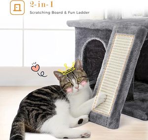 Jouet de luxe moderne pour animaux de compagnie Produit pour <span class=keywords><strong>chat</strong></span> Grand moderne Bois <span class=keywords><strong>Gris</strong></span> Multi-niveaux Poteau de tour pour <span class=keywords><strong>chat</strong></span> Bois Arbre à <span class=keywords><strong>chat</strong></span> - Product Image 6