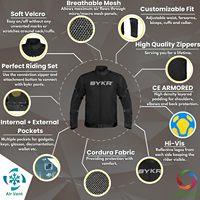 BYKR Hommes Dual Sports Adventure Respirant Cordura Mesh CE Armored Enduro Protective Riding Gear Motorcycle Racing Wear