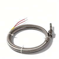 Resistencia Térmica de Platino PT100 de Alta Precisión con Rosca, Sensor de Temperatura Industrial, Sonda Única, Sistema de 3 Cables, Protección IP66
