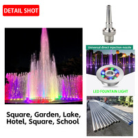 Fuente Musical de Acero Inoxidable para Jardín Exterior, Fabricada en Fábrica, con Luces de Colores DMX