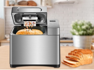 Máquina para Hacer Pan Totalmente Automática, Rebanadora de Pan para Uso Doméstico, 1.5 lb, 2.0 lb, Control de Grosor de la Corteza Ajustable - Product Image 1
