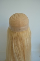 Perruque en dentelle complète blonde respirante, élégante, avec une poignée intégrée, pour femmes, fabrication sur mesure
