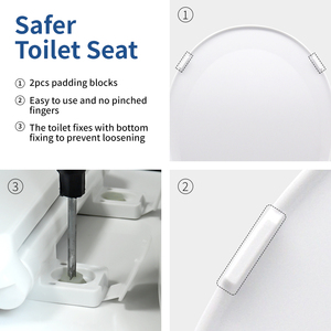 Modern O/V Shape Slim PP <strong>Toilet</strong> <strong>Seat</strong> Set Simple <strong>Quick</strong> <strong>Release</strong> with Slow Drop Easy Operation American Round WCtoile <strong>Seat</strong> Cover - Product Image 3