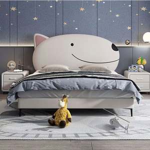 Princess Kids Bed 1.5m 1.8m Single Bed with Cartoon Dog Design Modern Nordic Style for Girls - Product Image 1