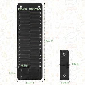 Organizador colgante de 32 bolsillos para lápices, soporte de pared portátil numerado para guardar artículos de papelería en el aula - Product Image 3