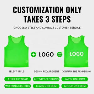 Baberos de fútbol de malla grande de 130GSM de alta calidad personalizados, chaleco de entrenamiento de fútbol Pinnie - Product Image 4