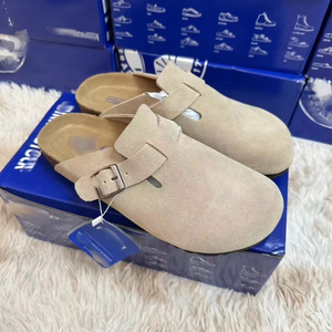 Birkenstocks Unisexe en cuir véritable, sabots légers en liège, <span class=keywords><strong>sandales</strong></span> plates d'été, broderie, bout fermé, chaussures pour hommes et femmes - Product Image 2