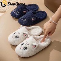 StepGrace Adorable Cartoon Cat Design Closed-toe Slippers Hot-selling Versatile Timeless Shoes Anti-odor Lightweight Outsole
