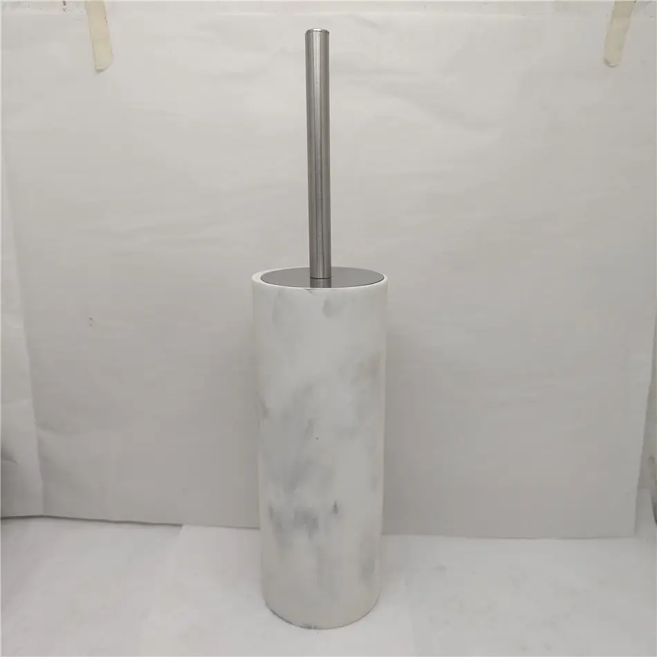 Handmade Marble Effect Polyresin Made High Toilet Brush Holder