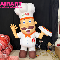 Décoration publicitaire gonflable Chef de cuisine de dessin animé, Personnage de chef pizzaiolo gonflable pour affichage
