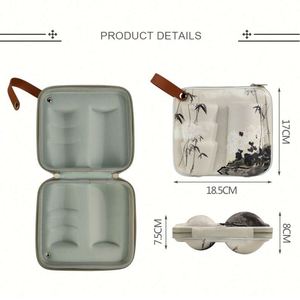 New Launch Chinoiserie Travel Portable Tea Set Case EVA Protective Bag for Tea Glass Ceramic <b>Bottle</b> Cups - Product Image 4