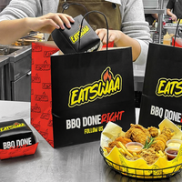 Sacs en papier kraft biodégradables écologiques personnalisés avec logo imprimé pour les emballages de hamburgers, frites, poulet frit et de restauration rapide