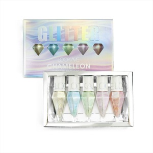 Set de Sombras de Ojos Líquidas Impermeables con Brillo Metálico, 5 Colores con Acabado Diamante, Maquillaje para Ojos - Product Image 6