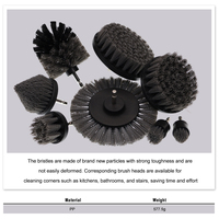 Brosse de nettoyage électrique multi-tailles grise pour perceuse, idéale pour salle de bain, cuisine, et lavage de roues de voiture