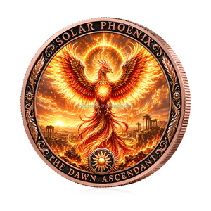Pièces commémoratives personnalisées OEM ODM en cuivre fin .999 de 1 oz, motif fantaisie Frost Inferno Forest Dragon Phoenix, pièce souvenir - Product Image 5