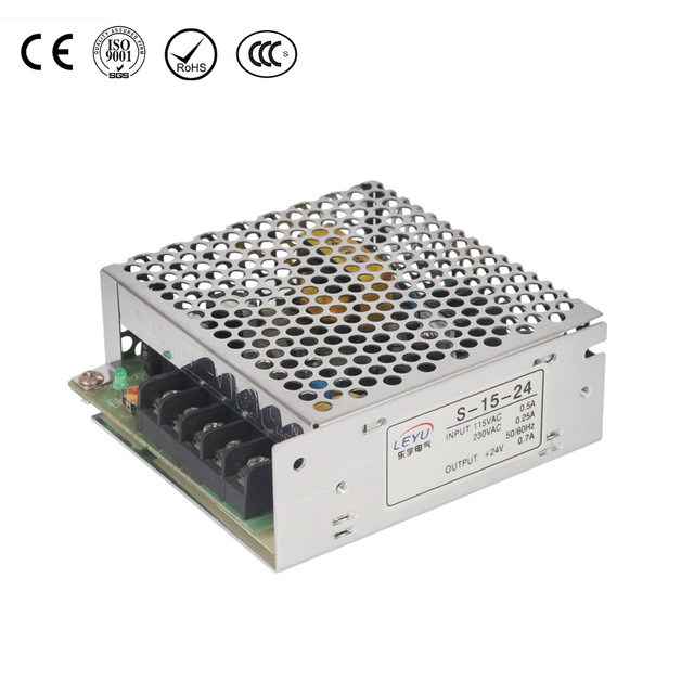 CE RoHS 15W Mini Switching Power Supply S-15 12V 24V AC to DC Power Converter