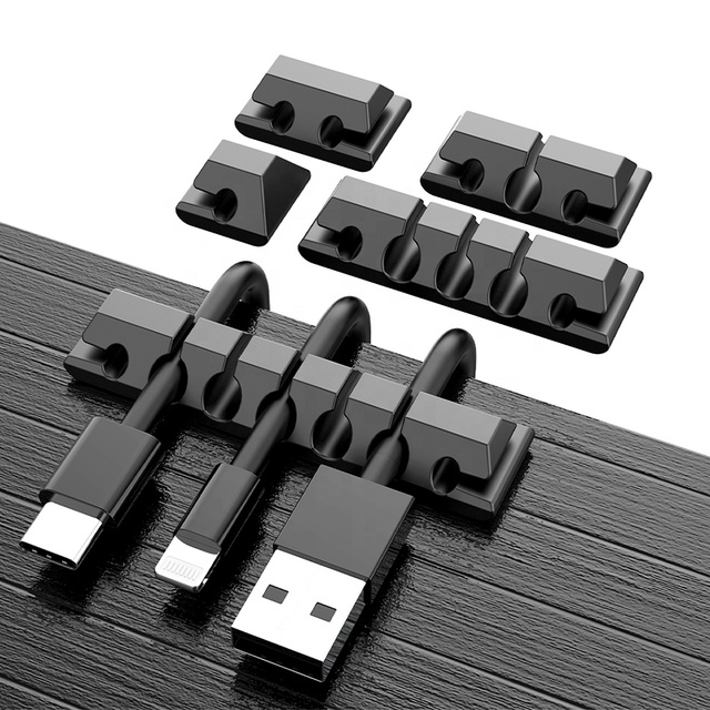Dibaigou Silicone Cable Management Cord Organizer Clips Holder and Hook for Home Office Car Desk Cubicle Wire Organizer