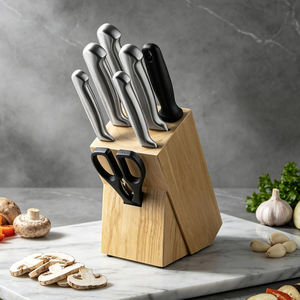 8-Piece High Hardness Stainless Steel Full Integrated Steel Handle Kitchen <b>Knife</b> <b>Set</b> with Wooden Block - Product Image 5