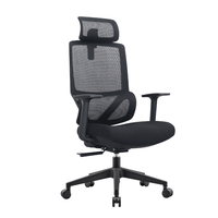 Chaise de bureau ergonomique contemporaine PM-115 en maille, hauteur réglable, inclinaison adaptative, base pivotante pour bureau à domicile et atelier