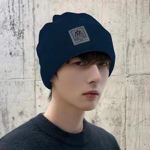 Chapeau tricoté en laine coupe-vent pour homme, bonnet doublé en polaire pour le cyclisme, pour adulte, gris foncé - Product Image 1