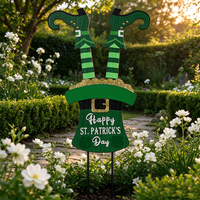 Décoration de jardin résistante aux intempéries en fer forgé pour la fête de la Saint-Patrick, idéale pour la véranda et le jardin, décoration saisonnière pour fêtes