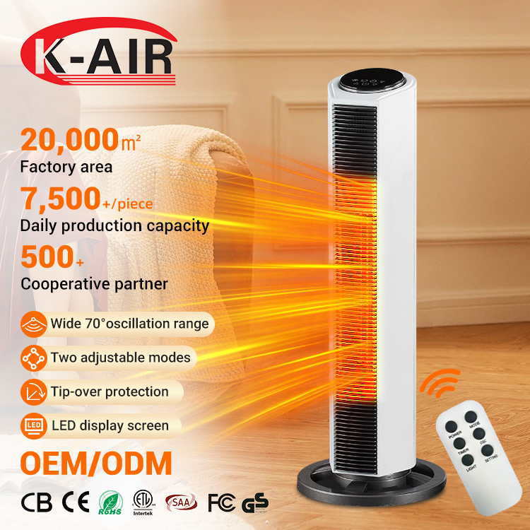 Wholesale Household PTC Room Heater With Temperature Digital Display Remote Control WiFi Control Tower Fan Heater