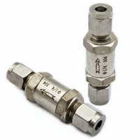 Katup Periksa Instrumen Satu Arah Non Return dengan Ferrule Ganda untuk Pipa Kompresi Stainless Steel 1/4" 3/4" 1/2" 1"