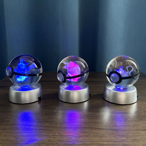 Boule de <span class=keywords><strong>pikachu</strong></span> en cristal avec base à lumière LED multicolore MH-Q0418 - Product Image 2