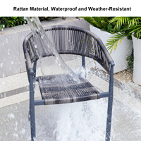 Chaise de jardin en rotin tressé empilable, résistante aux intempéries, avec structure métallique moderne, pour terrasse, café, restaurant, extérieur