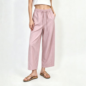 <span class=keywords><strong>Pantaloni</strong></span> Estivi da Donna in <span class=keywords><strong>Lino</strong></span> a Vita Alta, Comodi e Freschi, con Elastico in Vita, Morbidi e Casual per Vacanze e Outfit Quotidiani - Product Image 3