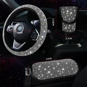 Cubierta de volante de coche de lujo universal juegos de cubierta de volante de coche de diamante