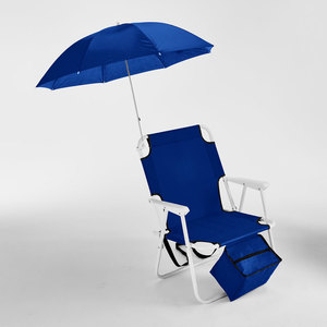 Commercial Beach Chairs and Umbrella Beach Umbrella Chair Outdoor Steel Beach Folding Chair with Fabric - Product Image 1