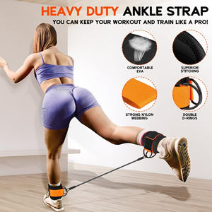 6 Piece mắt cá chân <span class=keywords><strong>Resistance</strong></span> Bands với còng cho làm việc ra glute chân tập thể dục chiến lợi phẩm tập luyện thiết bị - Product Image 4