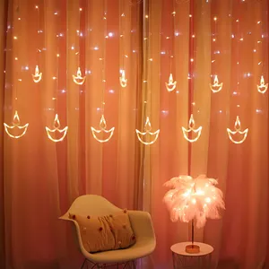 Diwali-cortina de luces Led para decoración de pared, cortina de luces con diseño de hada India de 110V/220v, para el jardín, fiestas y vacaciones