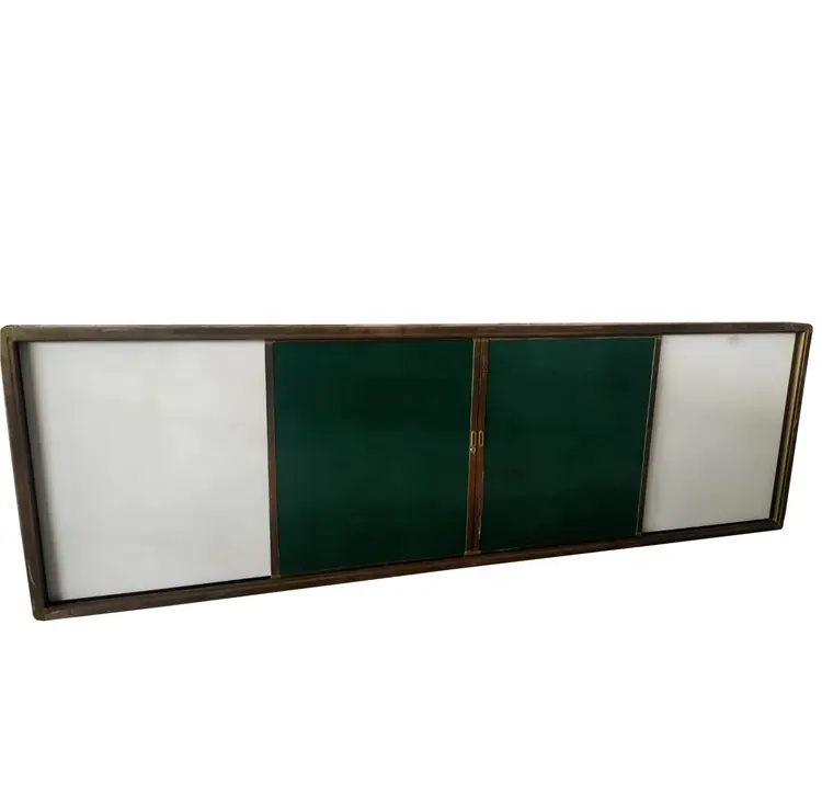 Quadro de ensino de alumínio magnético, quadro branco deslizante verde giz 120*400cm