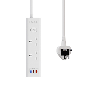 UK Plug 3 Outlets USB 1.5M 30W <strong>Extension</strong> Lead <strong>Double</strong> Break Switch Power <strong>Socket</strong> - Product Image 2