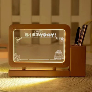 Tablero de mensajes DIY, regalo 3D creativo personalizado, lámpara de ilusión, escritorio acrílico, Base de madera, decoración del hogar, decoración de habitación de niños, luz nocturna - Product Image 3