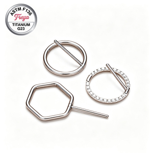 Piercing <span class=keywords><strong>de</strong></span> pezón hexagonal unisex <span class=keywords><strong>de</strong></span> titanio ASTM-F136 con circonita sexy G23, joyería <span class=keywords><strong>de</strong></span> piercing <span class=keywords><strong>de</strong></span> moda al por mayor - Product Image 5