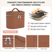 Sac de toilette de luxe COSSNI avec logo personnalisé en cuir véritable, grande capacité, organiseur de maquillage de voyage, trousse de toilette pour femmes