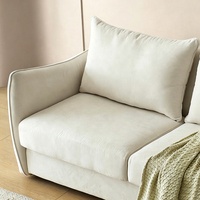 Sofá Cama Plegable Moderno para Sala de Estar, Sofá Seccional de 2 Plazas con Futón Extraíble, Sofá Cama Convertible Reclinable de Tela de Lujo con Colchón