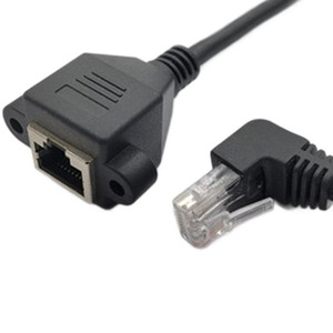 Xin Haoqiang Cat5e Network <b>Cable</b> <b>RJ45</b> Male To Female 90 Degree Bend Flat Twisted Pair PVC Jacket - Product Image 1