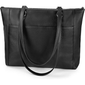 Women’s Genuine Leather Tote <b>Bag</b> with Zipper Closure | Large Capacity Work Shoulder <b>Bag</b> | Lightweight Office Handbag - Product Image 1