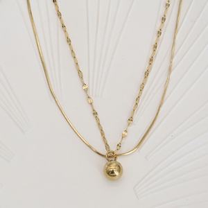 Nuevo Diseño Hipoalergénico, Collar con Colgante de Bola de Acero Inoxidable Chapado en Oro PVD, Resistente al Deslustre, Venta al Por Mayor - Product Image 1