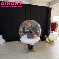 Costume de boule de neige transparente gonflable lumineuse à LED, mascotte sphère transparente gonflable pour Noël