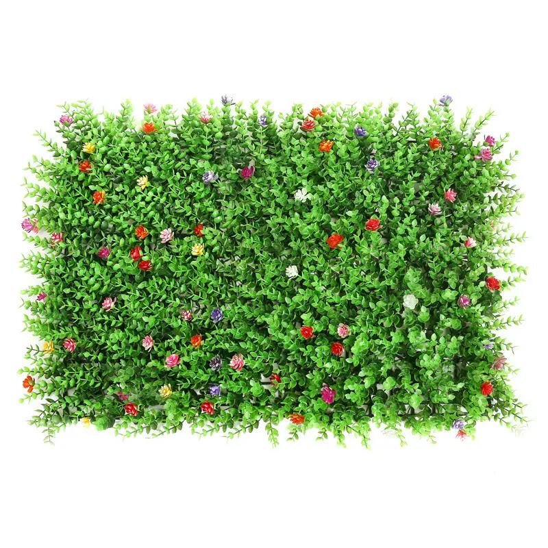 Muro di erba verde in plastica siepe di bosso fiore pianta artificiale muro di erba verde per la decorazione domestica del giardino verticale