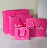 Sacs en papier kraft à poignée plate, MOQ faible (100 pièces), boîtes en papier personnalisées pour emballage de coffrets cadeaux pour magasins de détail, avec impression de votre propre LOGO