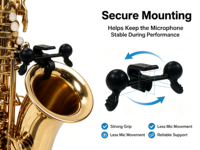Support de microphone spécial et stable pour saxophone 4099 – Clip pour microphone de saxophone pour spectacles et scènes musicales