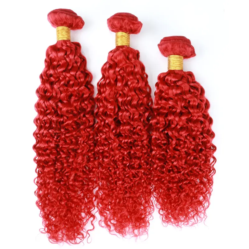 Grade 9a 20 Inch Red Color Vietnamese Raw Wholesaler Vendors With Human Hair Blend Curly Hair Extension Weave Human Hair Bundles